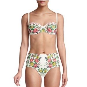 Tory Burch garden veil floral high waisted 2-piece bikini
